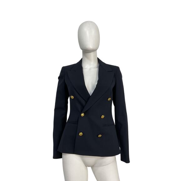 Ralph Lauren Blue Wool Stretch Blazer Size 0 - NWT - Picture 2 of 5